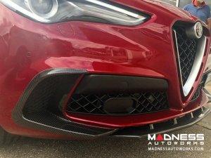Alfa Romeo Stelvio Carbon Fiber Front Bumper Flaps - Quadrifoglio